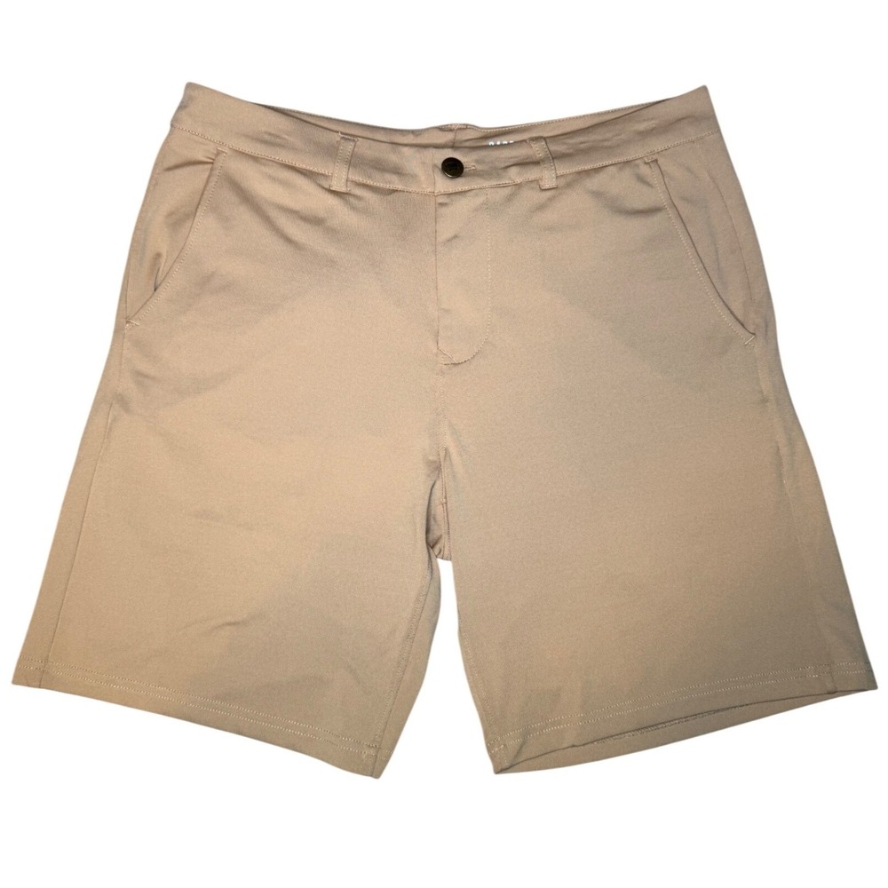 Barbell Apparel Anything Shorts Mens Large Khaki Tan Stretch Athletic Casual 8in